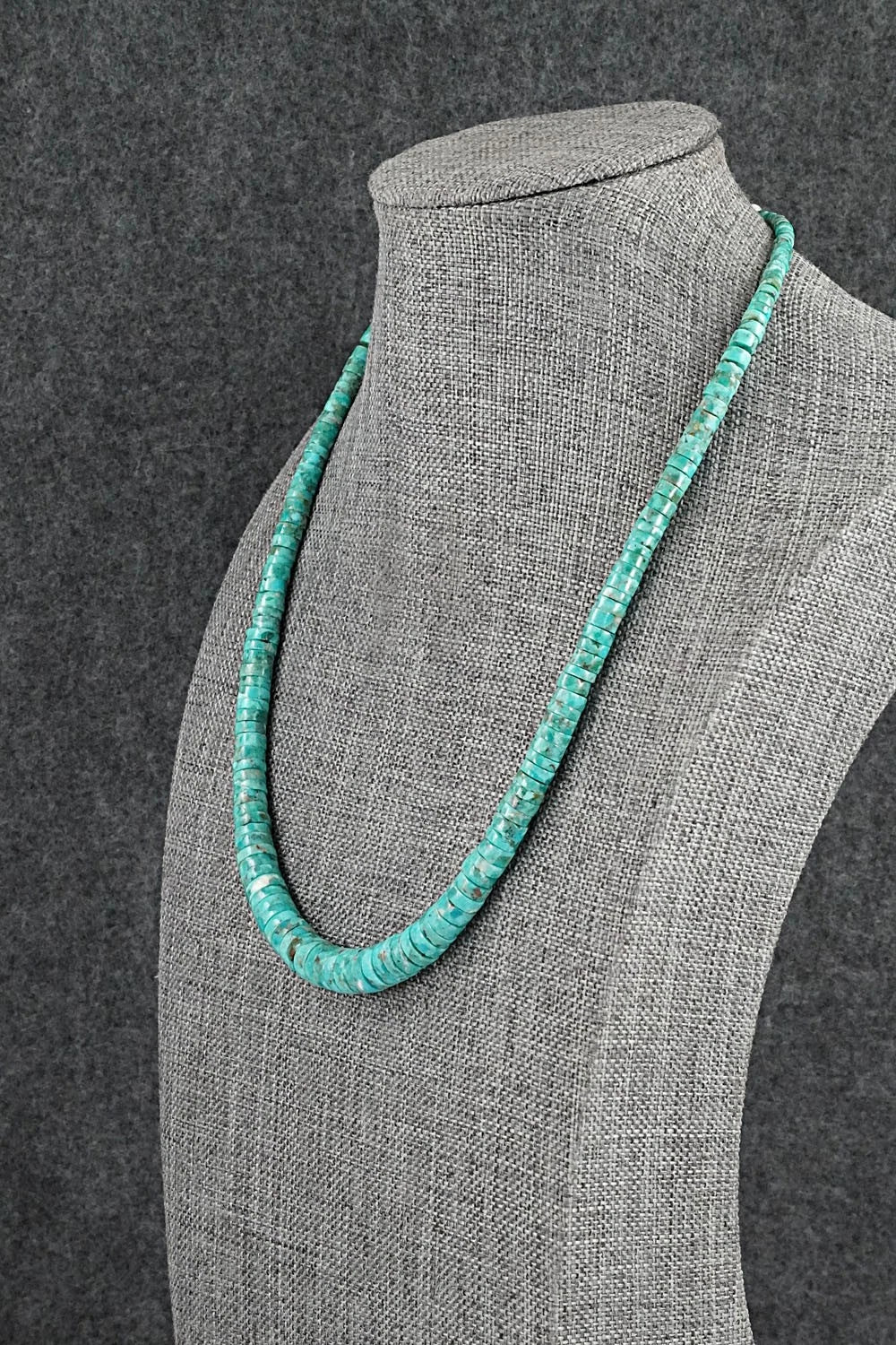 Turquoise & Sterling Silver Necklace 18" - Doreen Jake