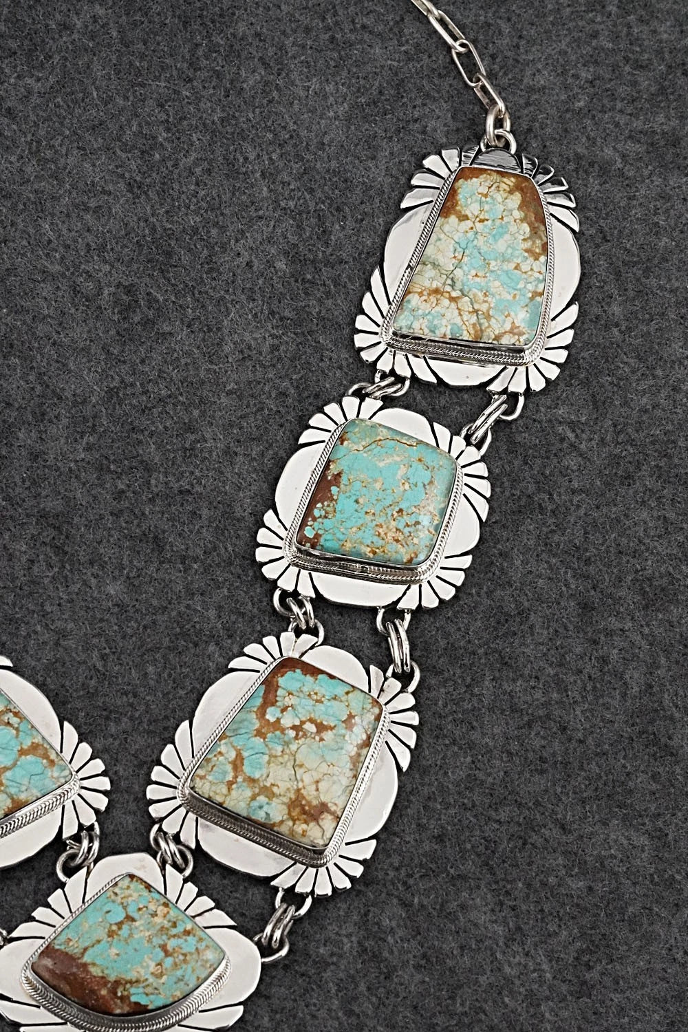 Turquoise & Sterling Silver Necklace and Earrings Set - Mark Yazzie