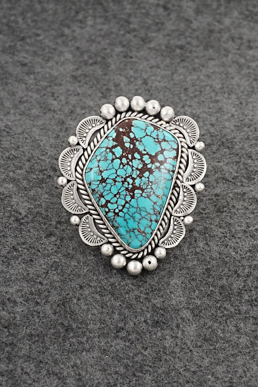 Turquoise & Sterling Silver Ring - Rosita Calladitto - Size 9.5