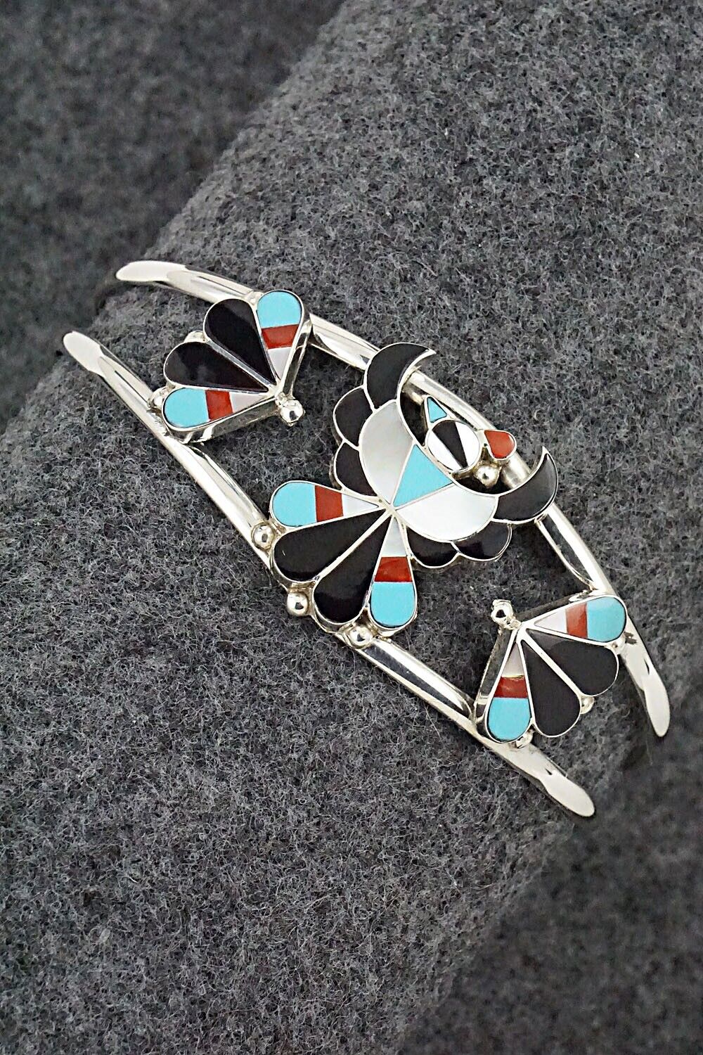 Multi Stone & Sterling Silver Inlay Bracelet - Breon Wallace