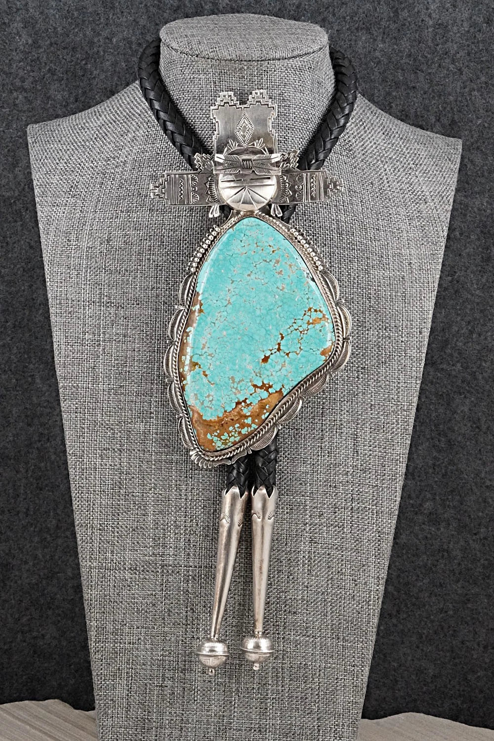 Turquoise & Sterling Silver Vintage Bolo Tie - Bennie Ration