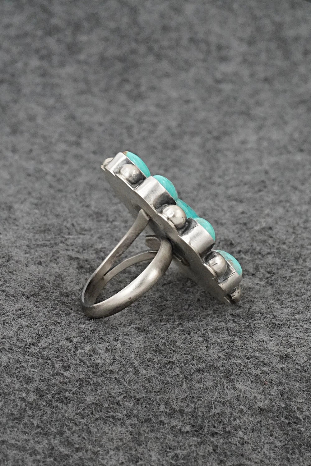 Turquoise & Sterling Silver Ring - Kathleen Livingston - Size Adjustable