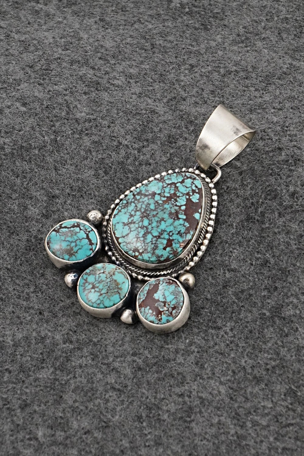 Turquoise & Sterling Silver Pendant and Earrings Set - Bobby Johnson