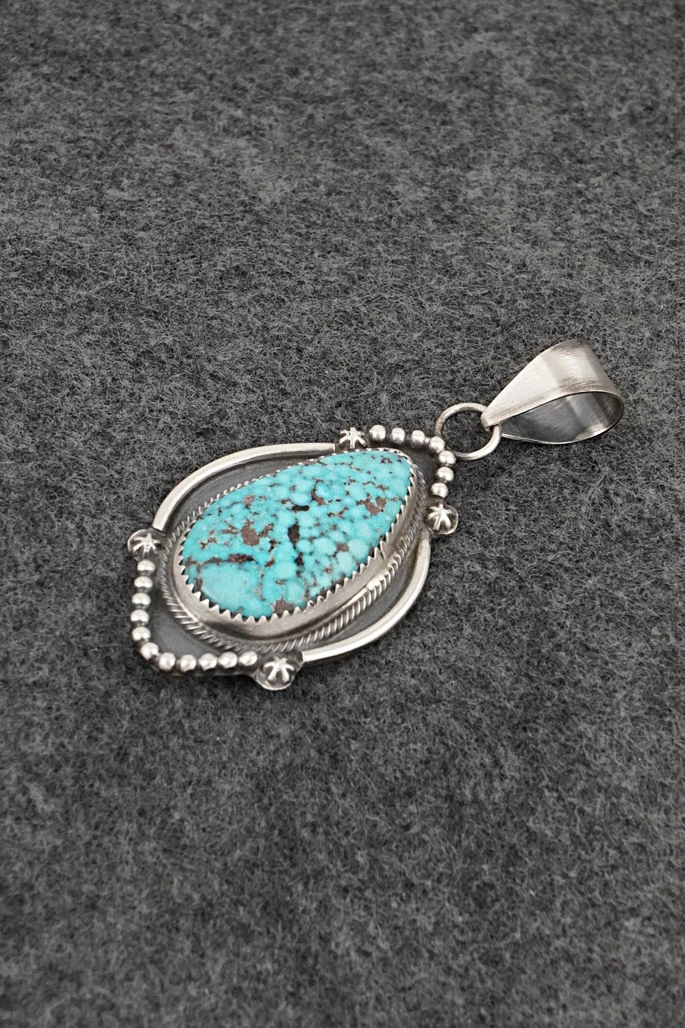 Turquoise & Sterling Silver Pendant - Leslie Nez