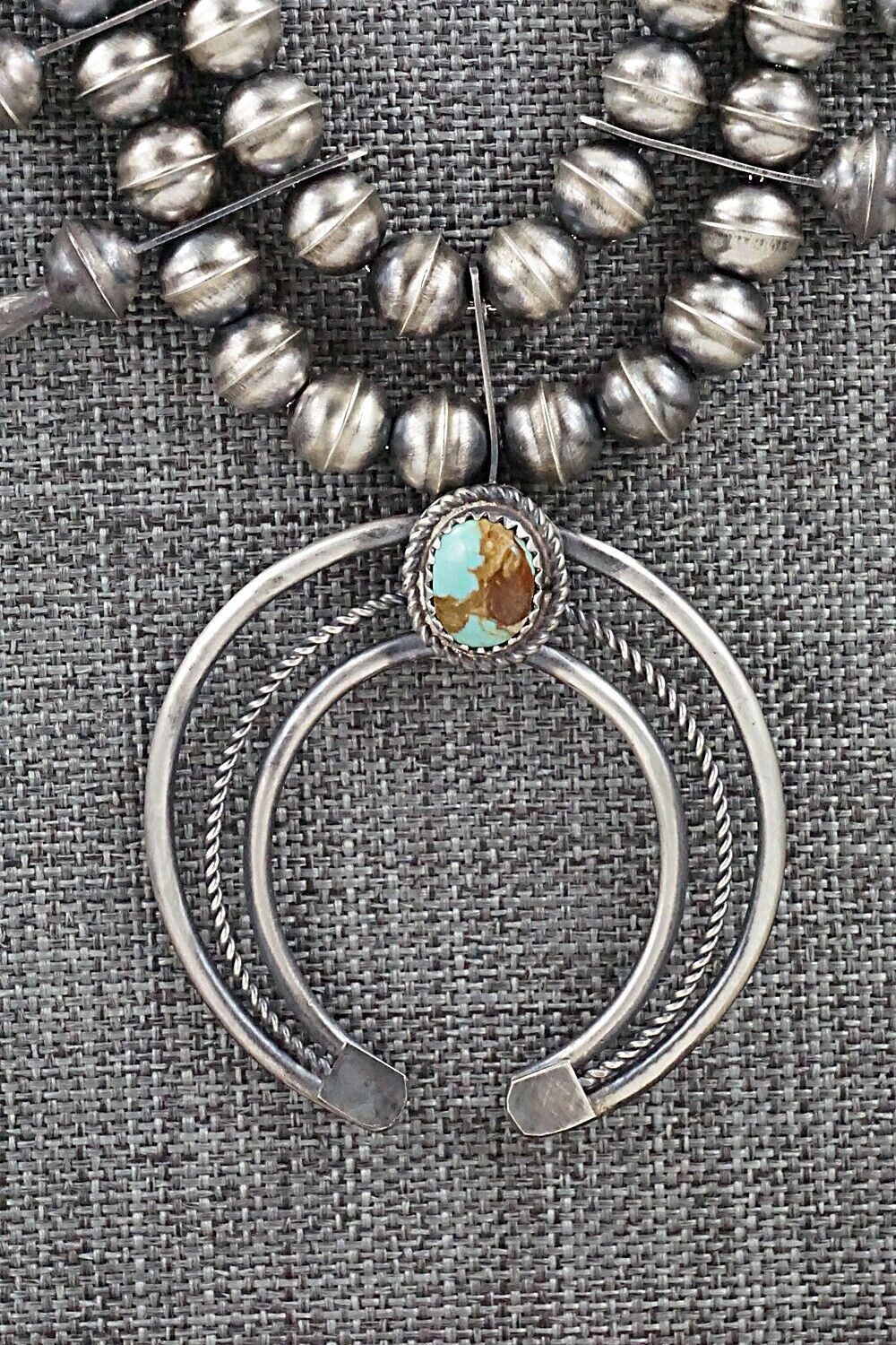 Turquoise & Sterling Silver Squash Blossom Set - Phil Garcia