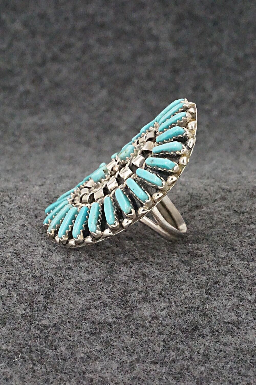 Turquoise & Sterling Silver Ring - Charlie John - Size 7