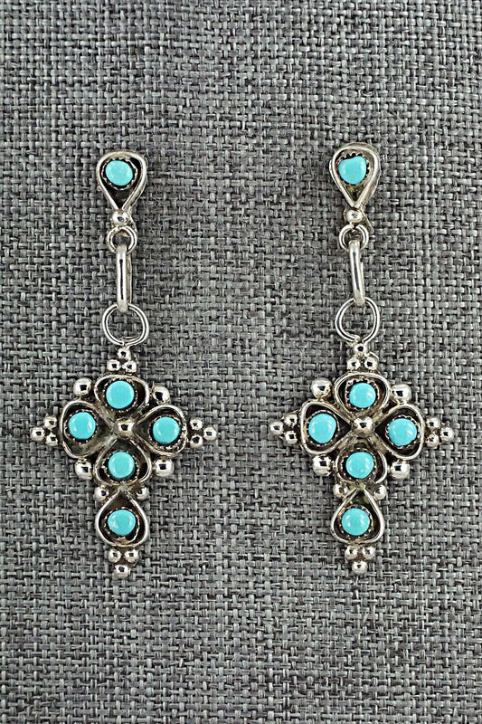 Turquoise & Sterling Silver Earrings - Verdie Booqua