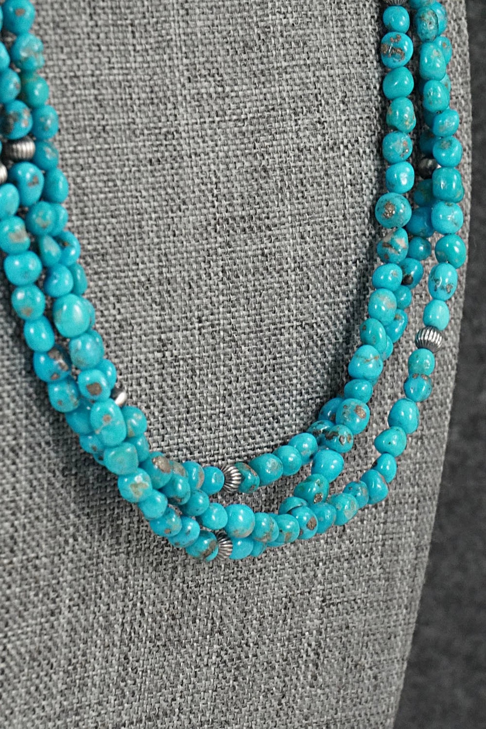 Turquoise & Sterling Silver Necklace - Theresa Skeets