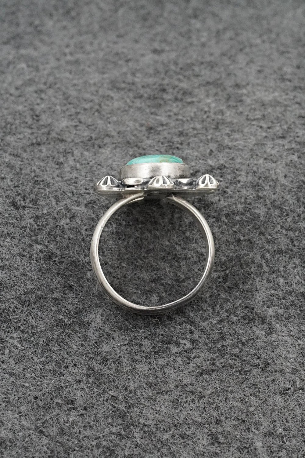 Turquoise & Sterling Silver Ring - Bobby Johnson - Size Adjustable