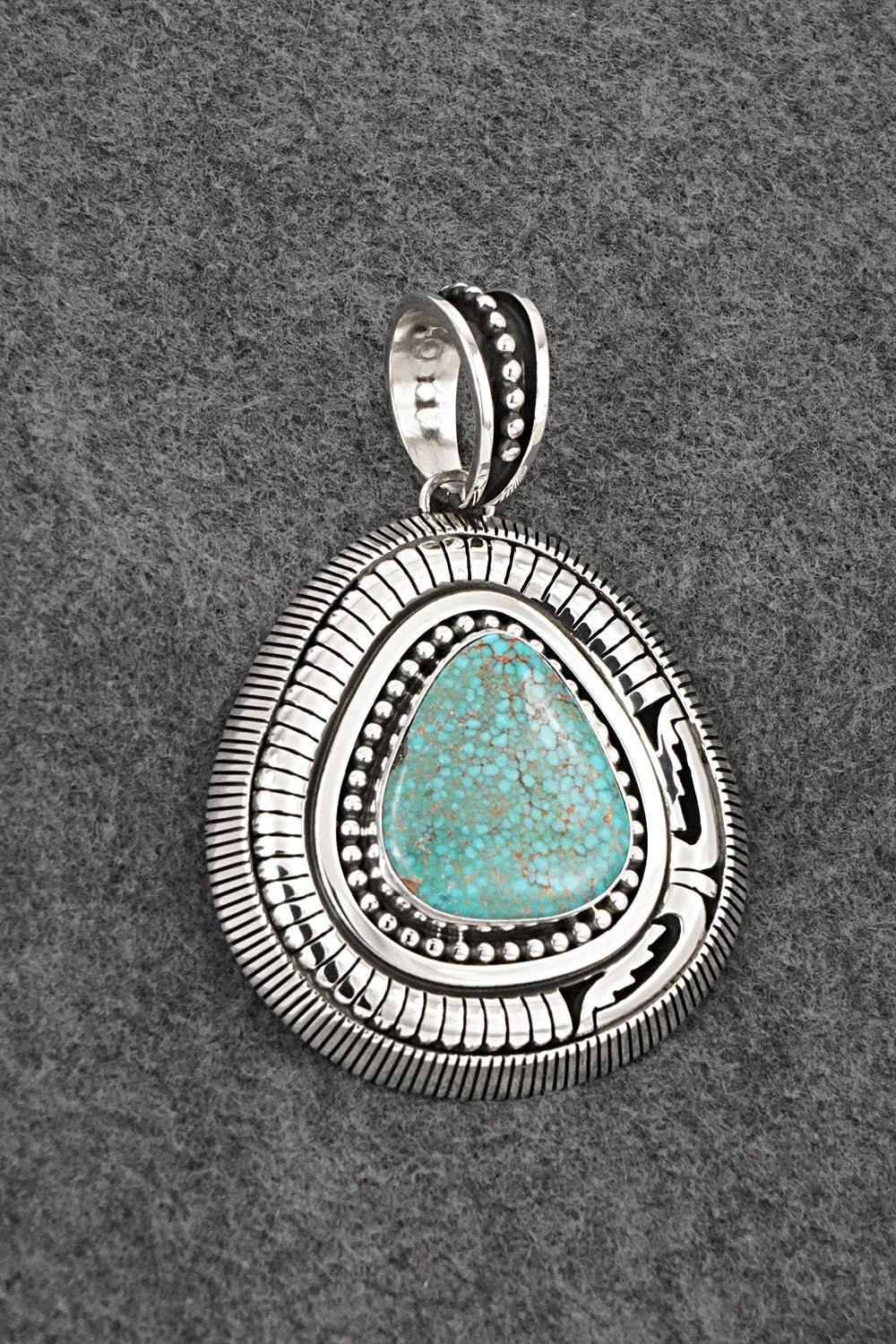 Turquoise and Sterling Silver Pendant - Jonathan Nez