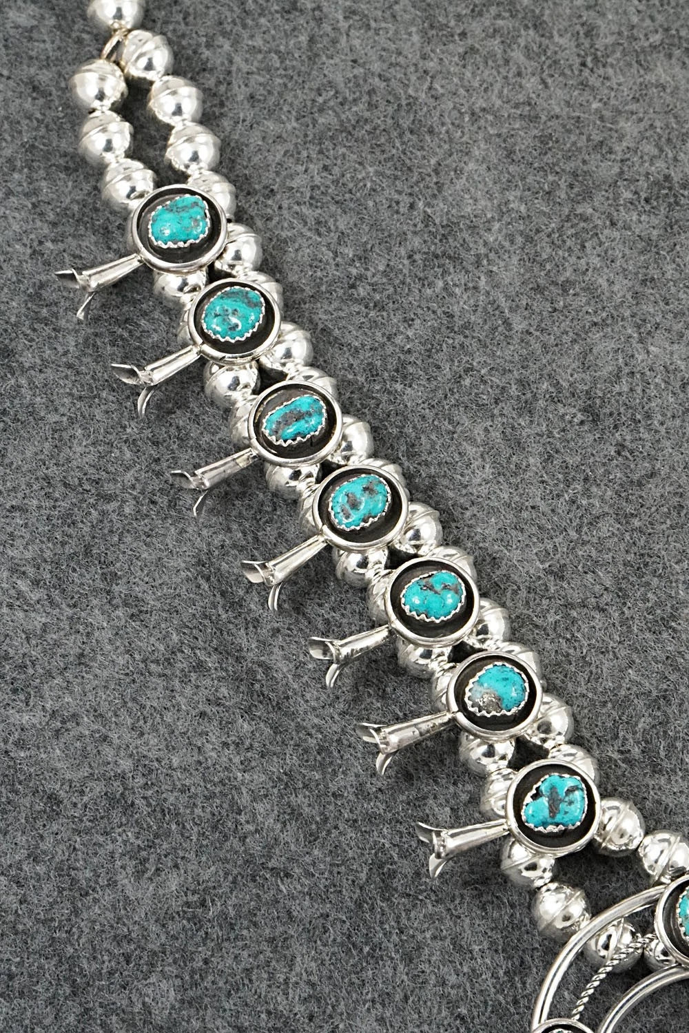 Turquoise & Sterling Silver Squash Blossom Set - Phil Garcia