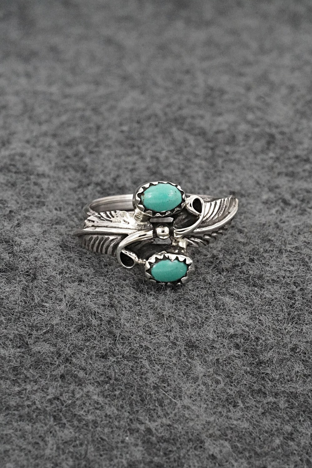 Turquoise & Sterling Silver Ring - Harry B. Yazzie - Size 6.75