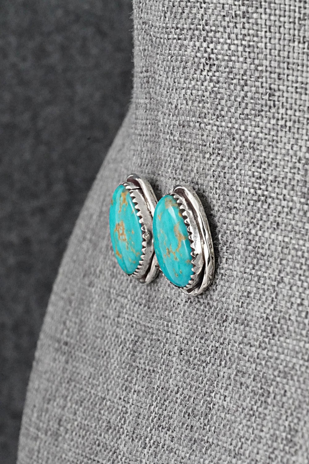 Turquoise & Sterling Silver Earrings - Ernest Hawthorne