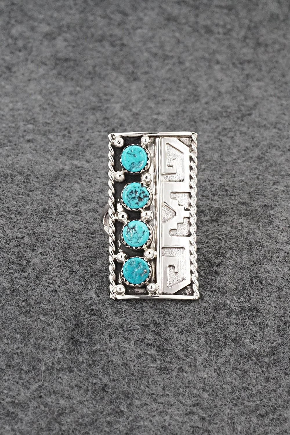 Turquoise & Sterling Silver Ring - Ronnie Spencer - Size 8.5