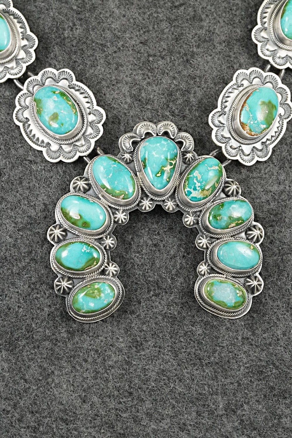 Turquoise & Sterling Silver Squash Blossom Set - Randy Boyd