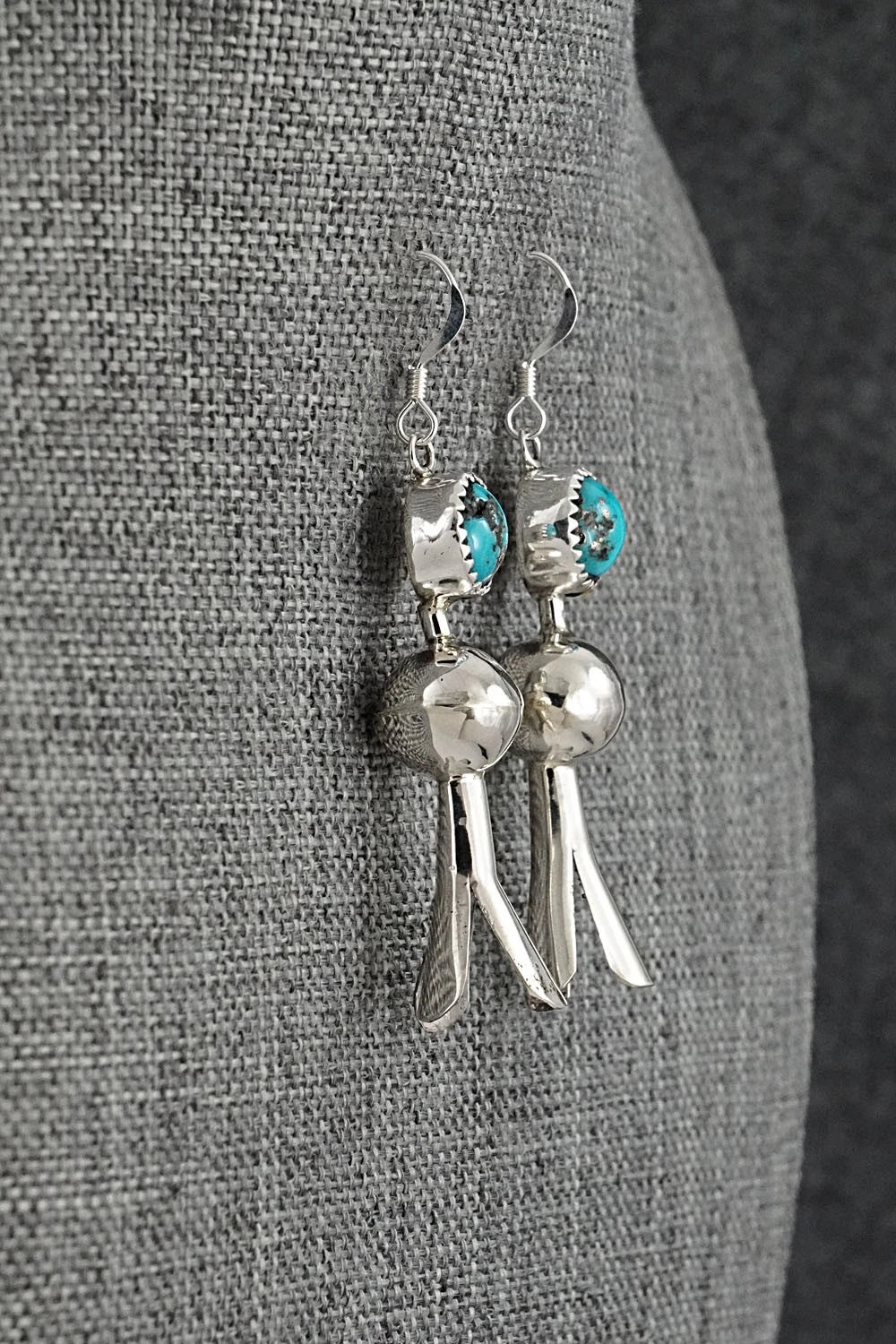 Turquoise & Sterling Silver Blossom Earrings - Emily Tsosie