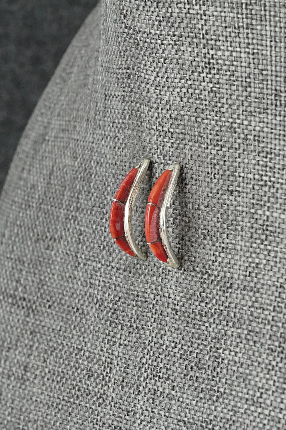 Coral & Sterling Silver Earrings - Kent Lonjose