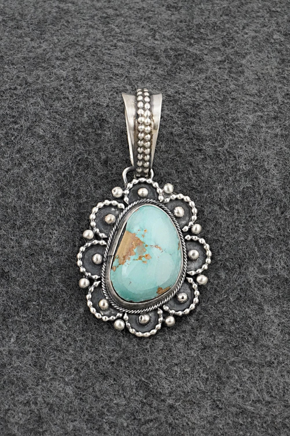 Turquoise & Sterling Silver Pendant - Darrin Livingston