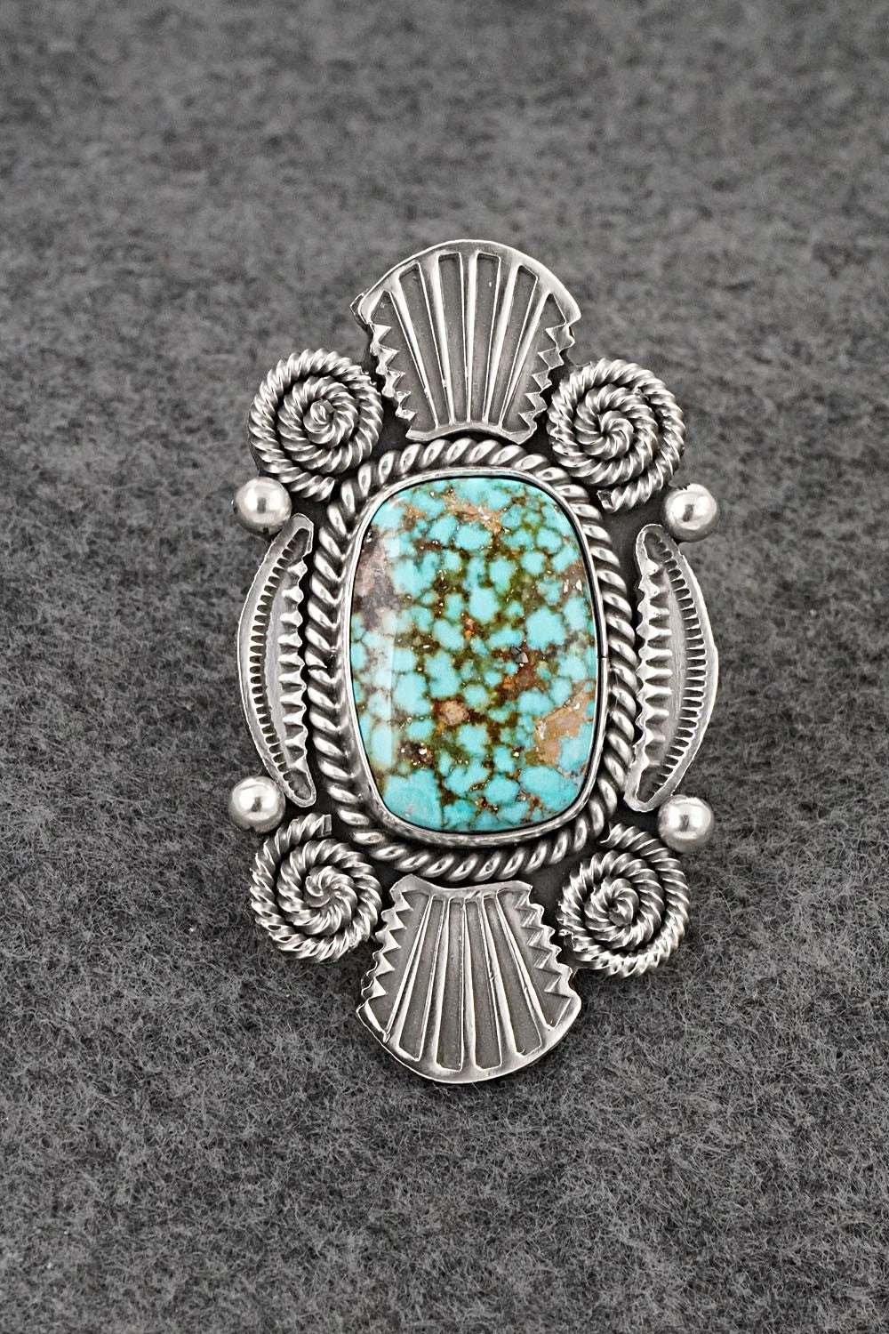 Turquoise & Sterling Silver Ring - Michael Calladitto - Size 7.5