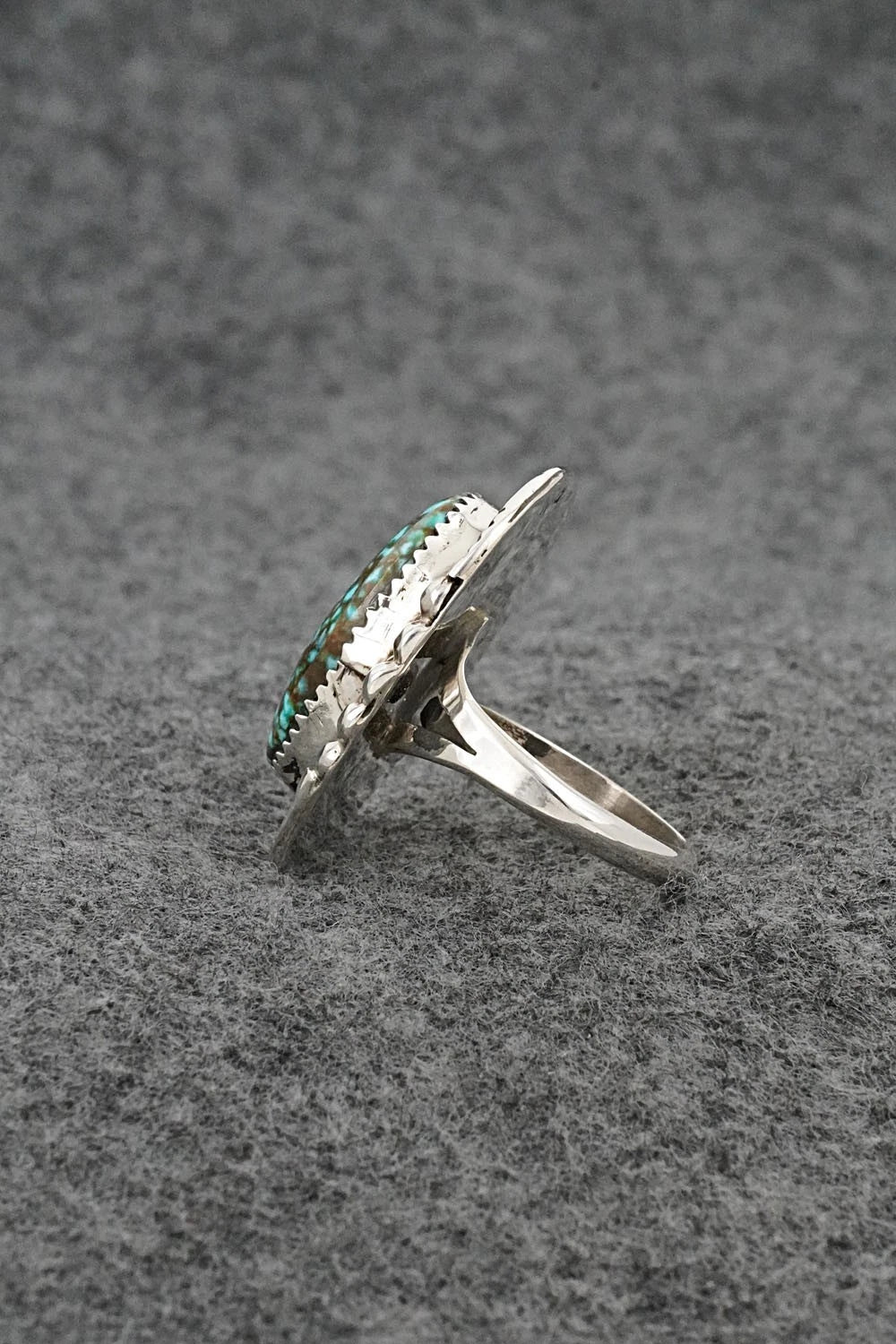 Turquoise & Sterling Silver Ring - Phil Nez - Size 7 Adj.