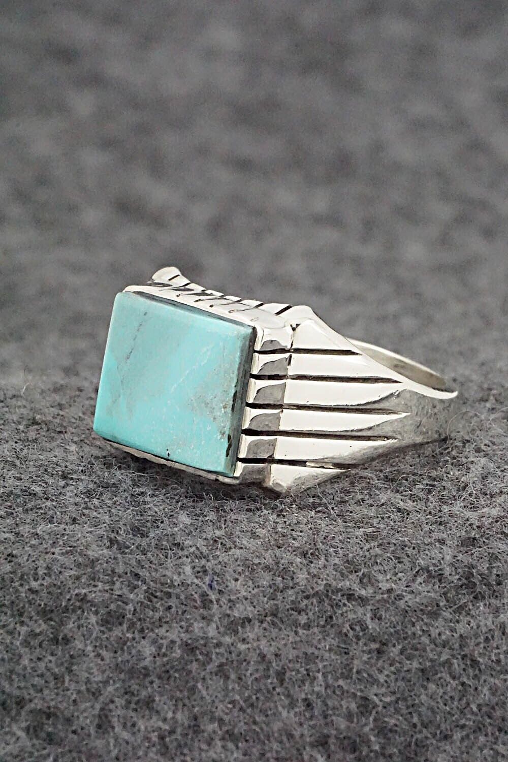 Turquoise & Sterling Silver Ring - Trevor Jack - Size 12.25
