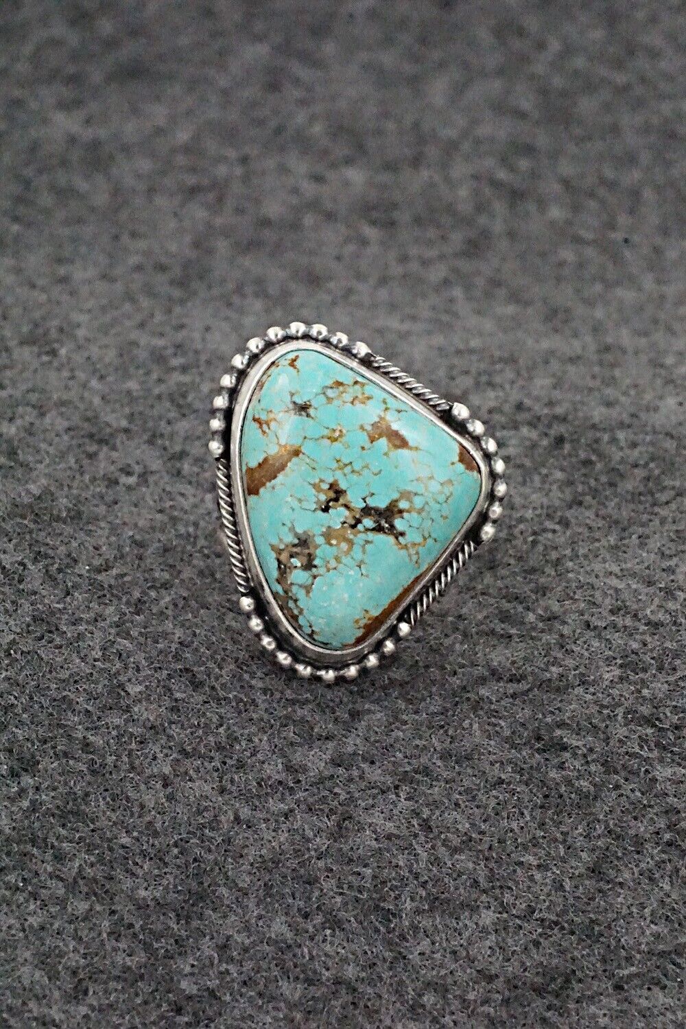 Turquoise & Sterling Silver Ring - Jameson Garcia - Size 9 Adj.
