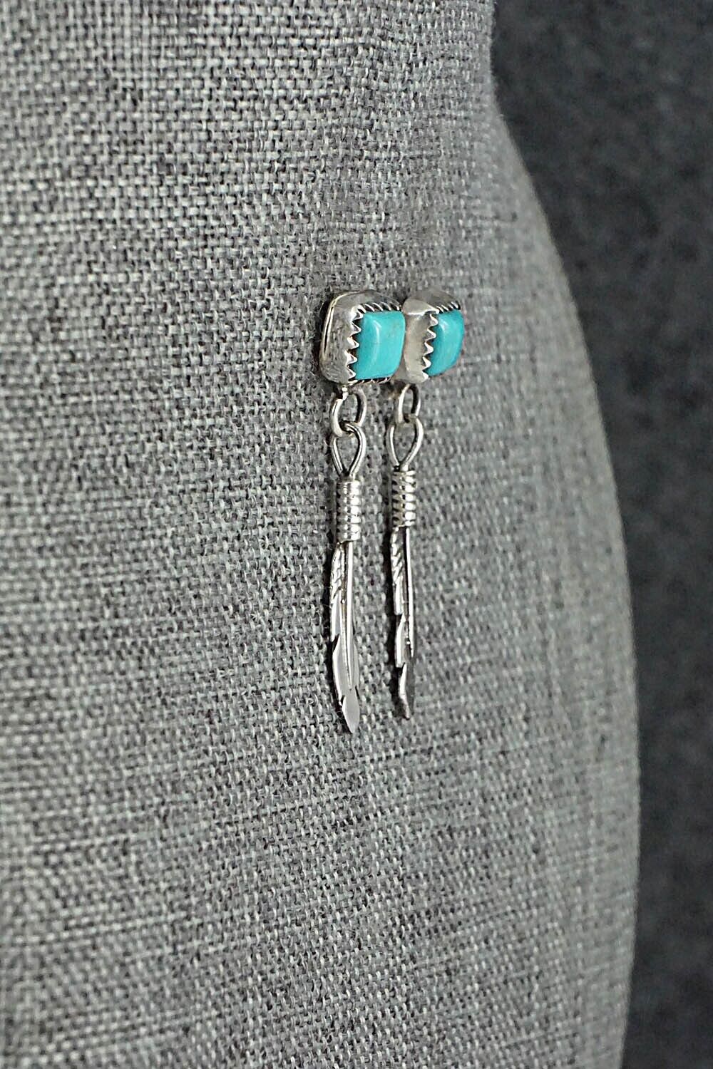 Turquoise & Sterling Silver Earrings - Jerold Joe