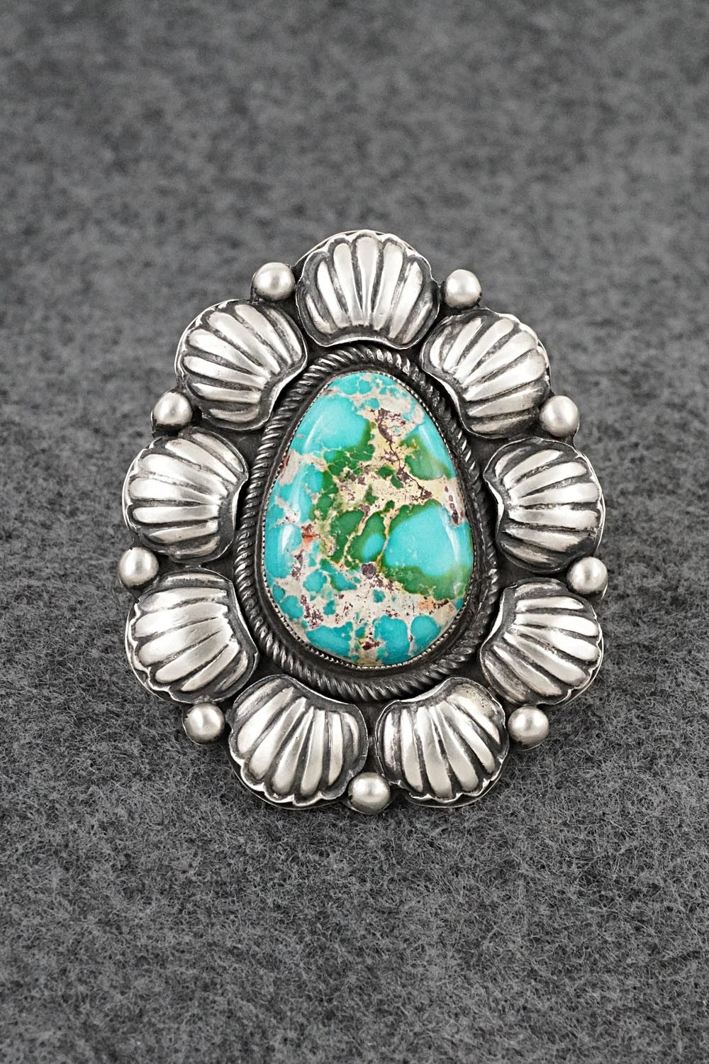 Turquoise & Sterling Silver Ring - Calvin Martinez - Size 9