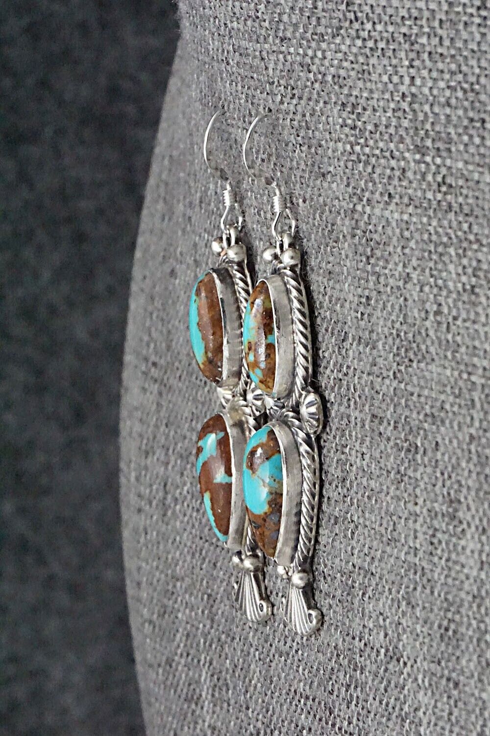 Turquoise & Sterling Silver Earrings - Verley Betone