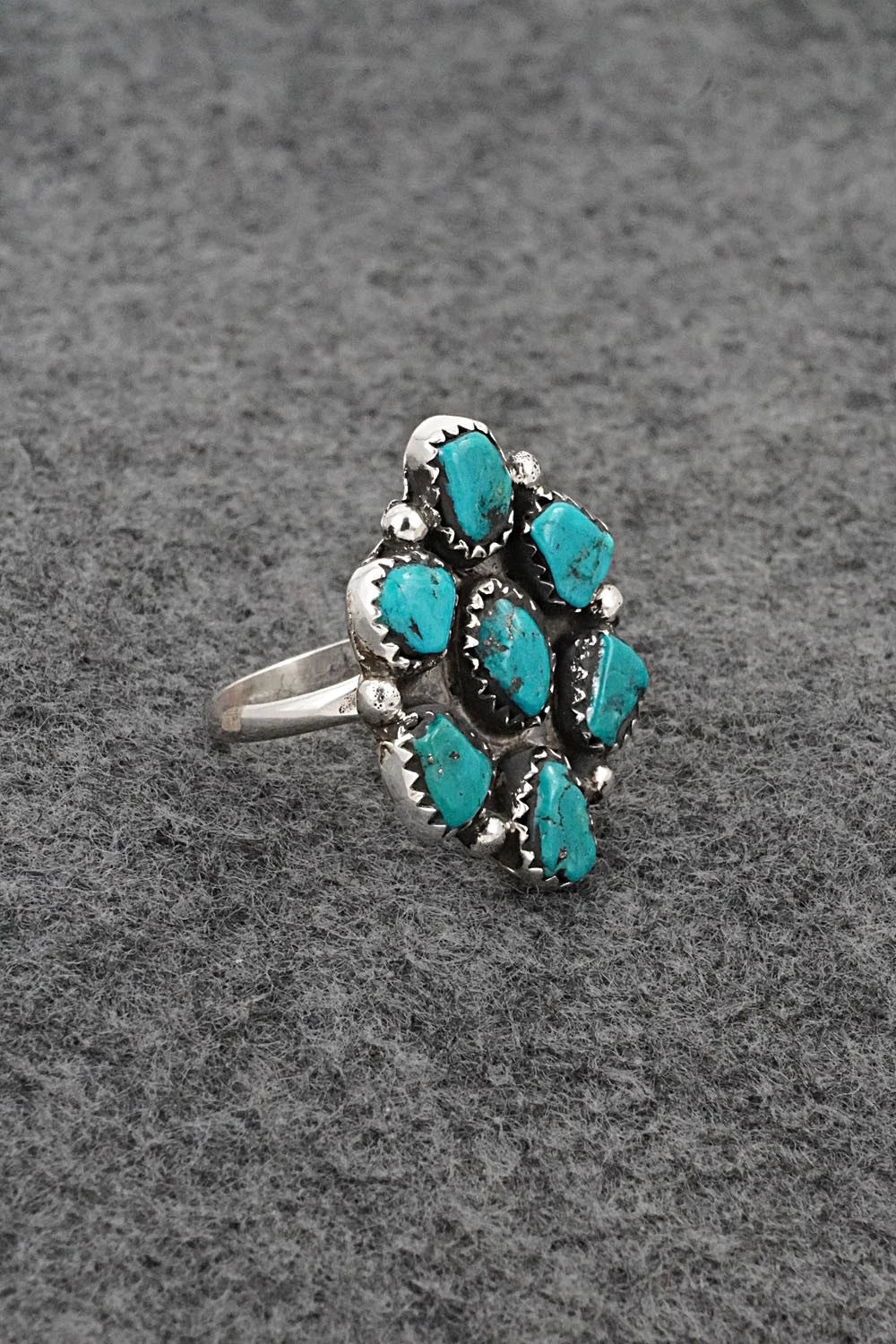 Turquoise & Sterling Silver Ring - Priscilla Reeder - Size 8