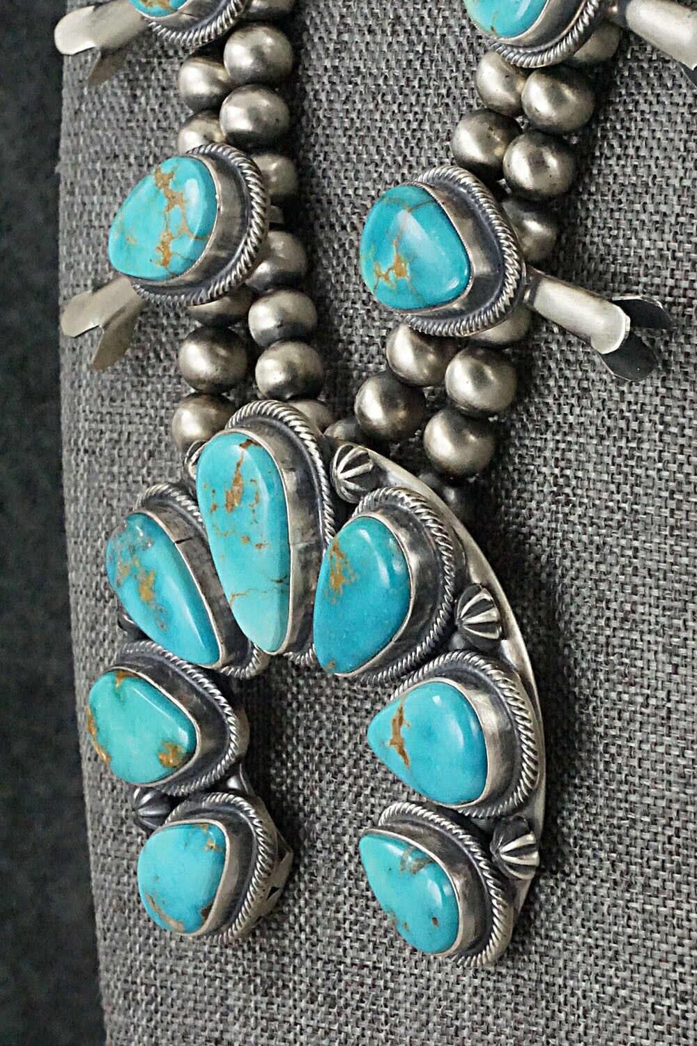 Turquoise & Sterling Silver Squash Blossom Set - Thomas Francisco