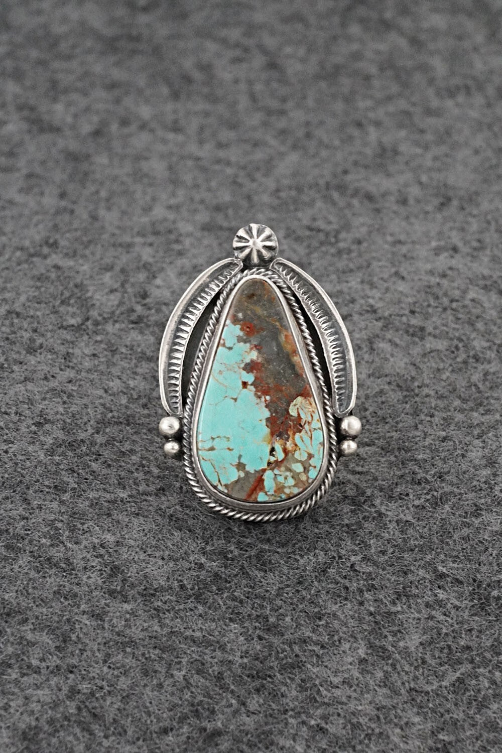 Turquoise & Sterling Silver Ring - Randy Billy - Size 8.5