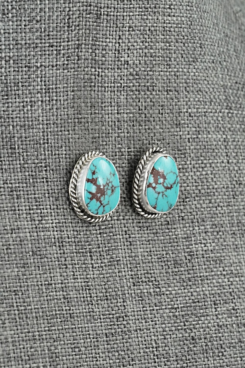Turquoise & Sterling Silver Earrings - Eugene Gruber