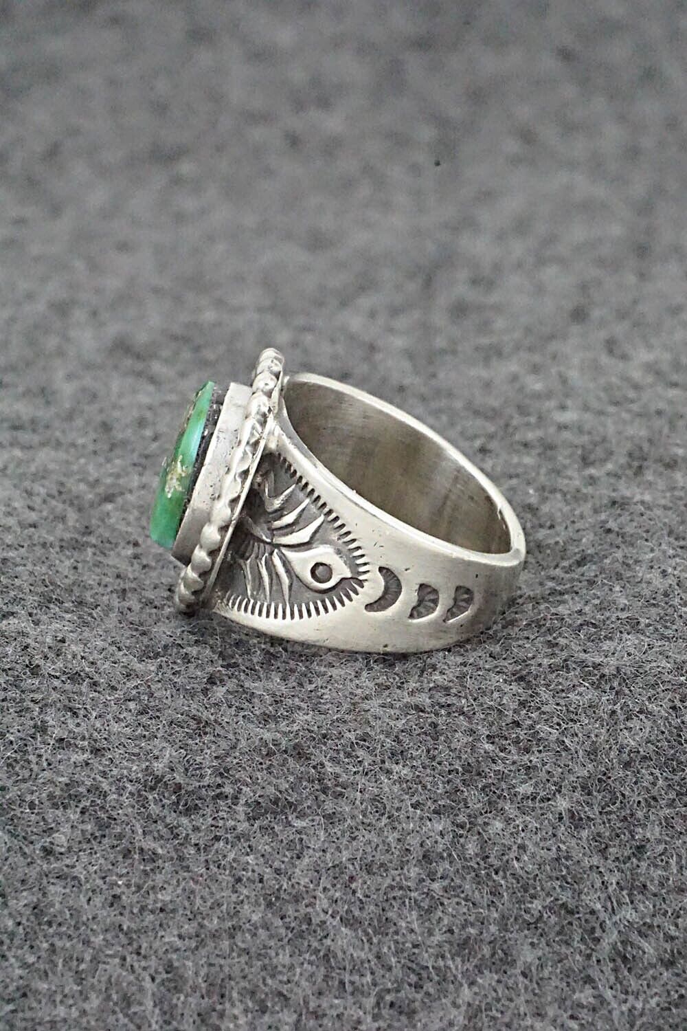 Turquoise & Sterling Silver Ring - Samuel Yellowhair - Size 8.5