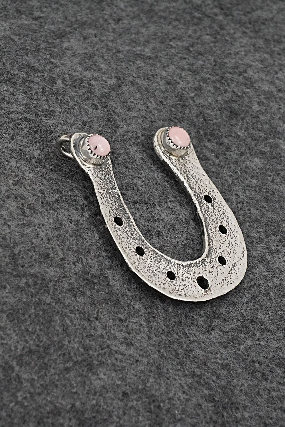 Pink Conch & Sterling Silver Pendant - Darius Arviso