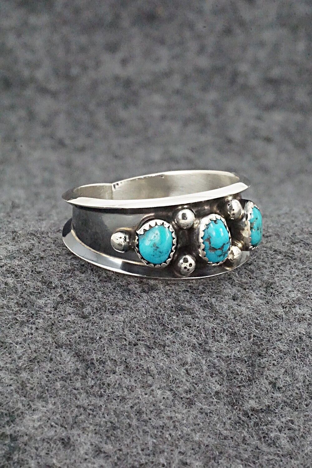 Turquoise & Sterling Silver Ring - Paul Largo - Size 12.5 – High