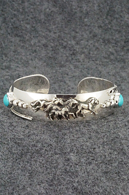 Turquoise & Sterling Silver Bracelet - Bobby Platero