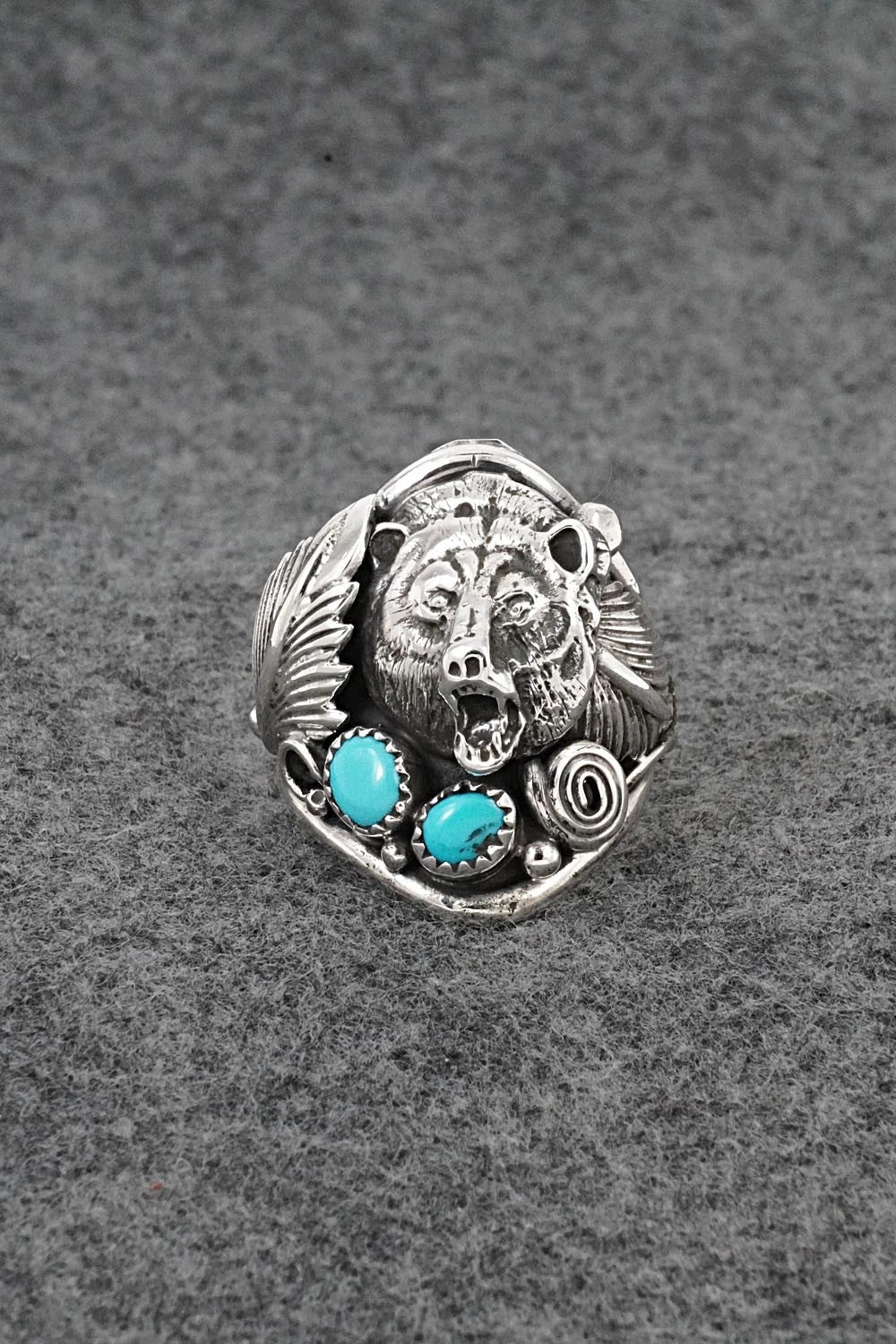 Turquoise & Sterling Silver Ring - Darrell Morgan - Size 11