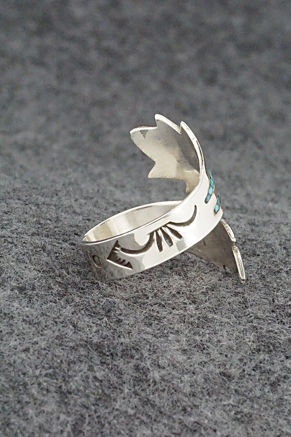 Turquoise & Sterling Silver Ring - Jolene Yazzie - Size 9.5