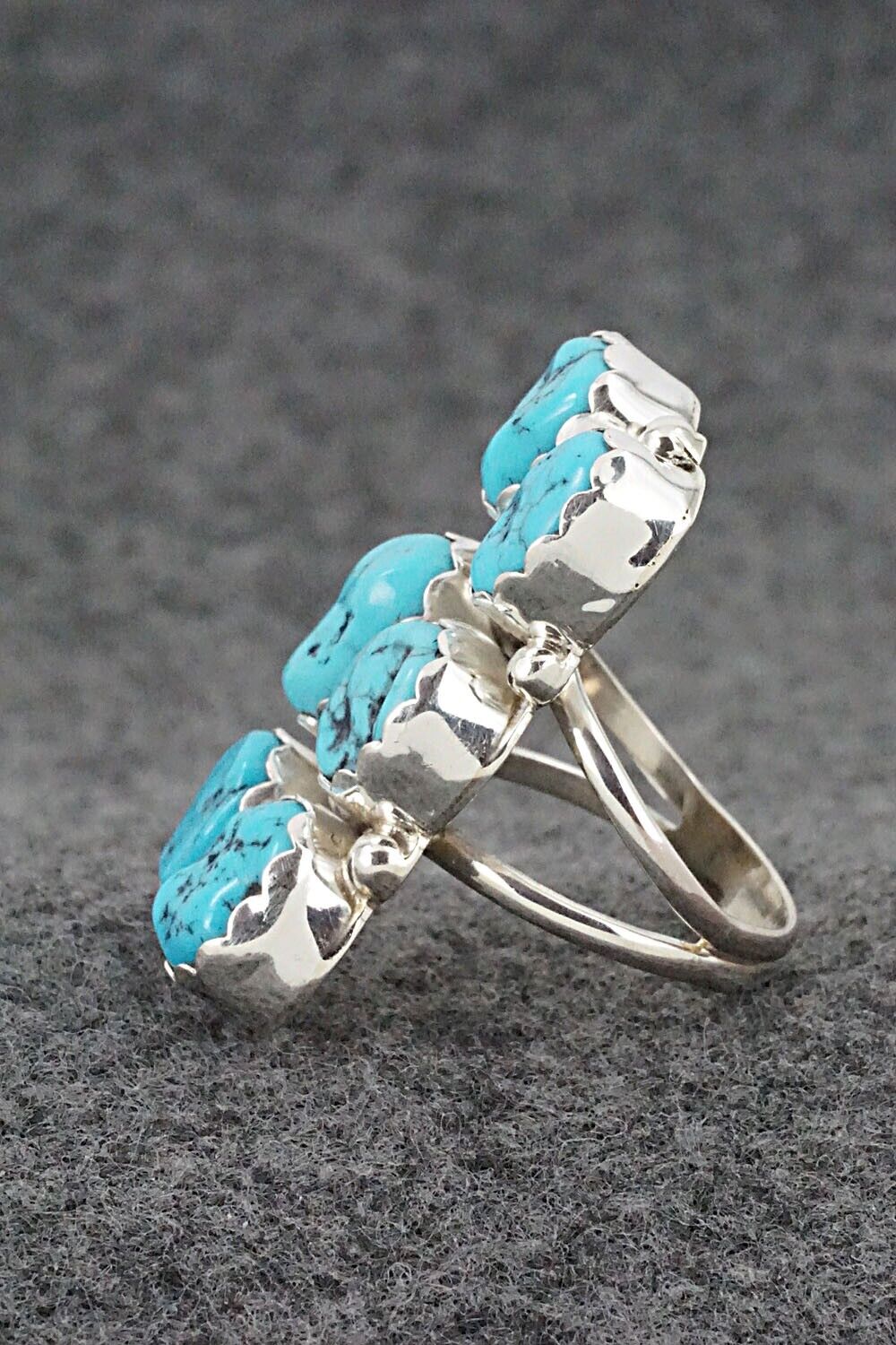 Turquoise & Sterling Silver Ring - Pearlene Spencer - Size 6.75