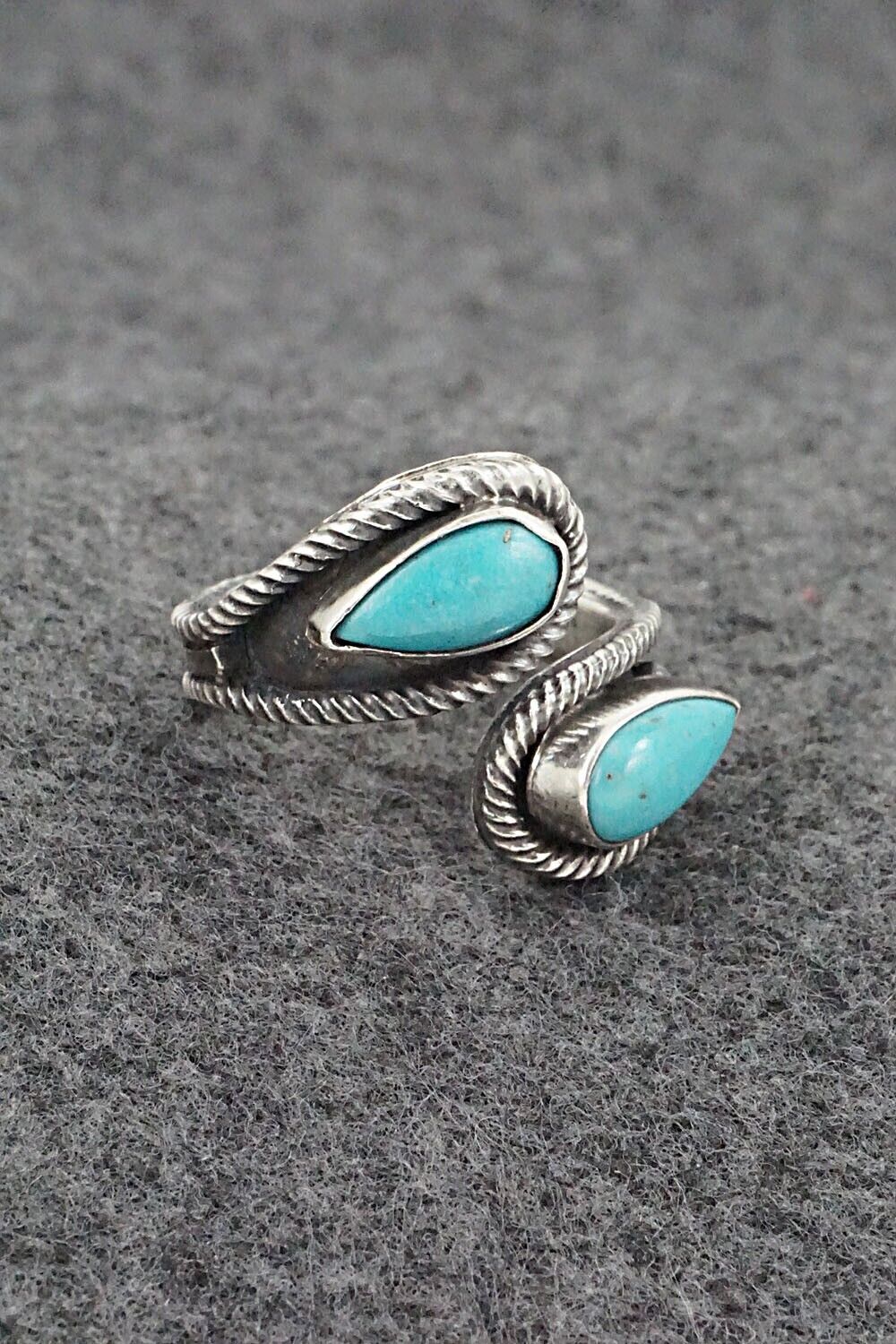 Turquoise & Sterling Silver Ring - Kenny Lonjose - Size 9.5