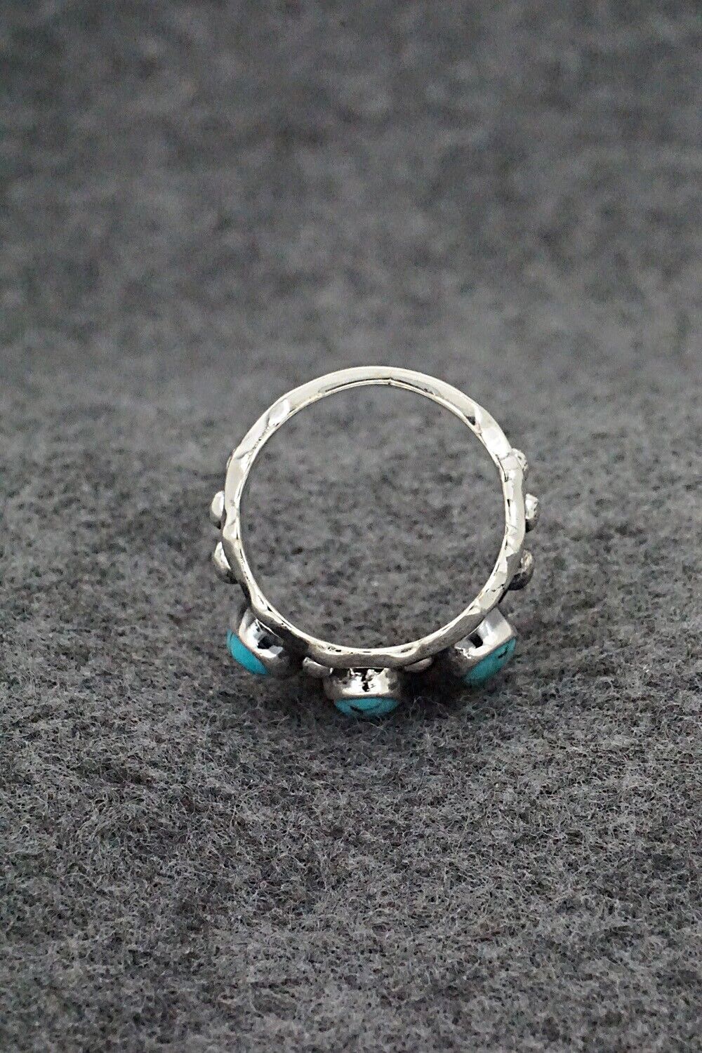 Turquoise & Sterling Silver Ring - Andrew Vandever - Size 7.75