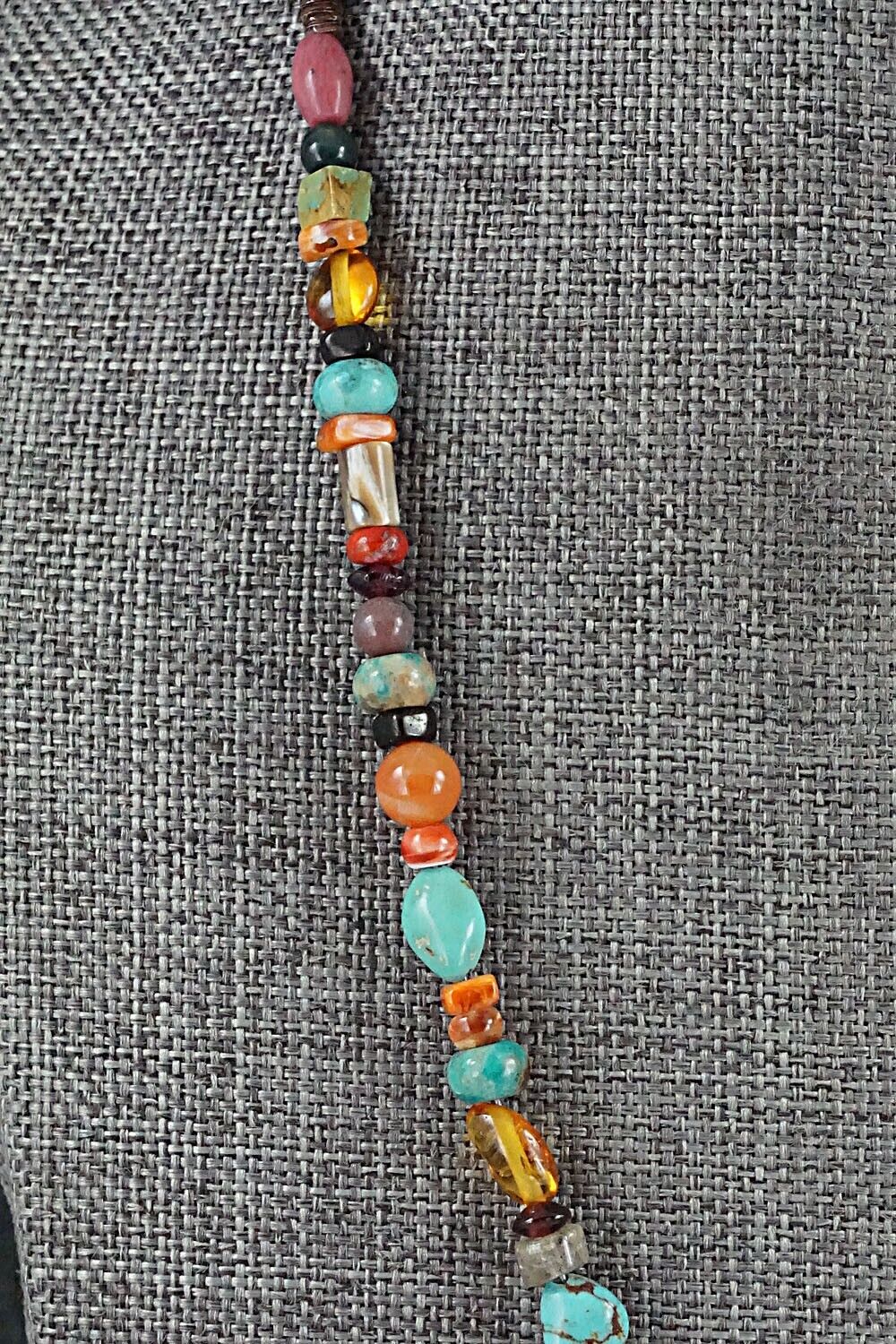 Multi-Stone and Sterling Silver Necklace - Helen Tsosie