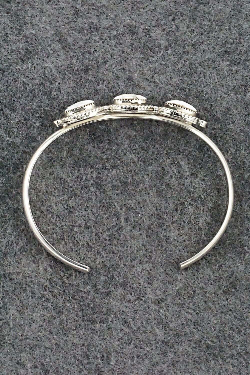 White Buffalo & Sterling Silver Bracelet - Elaine Tahe & Gilbert Smith