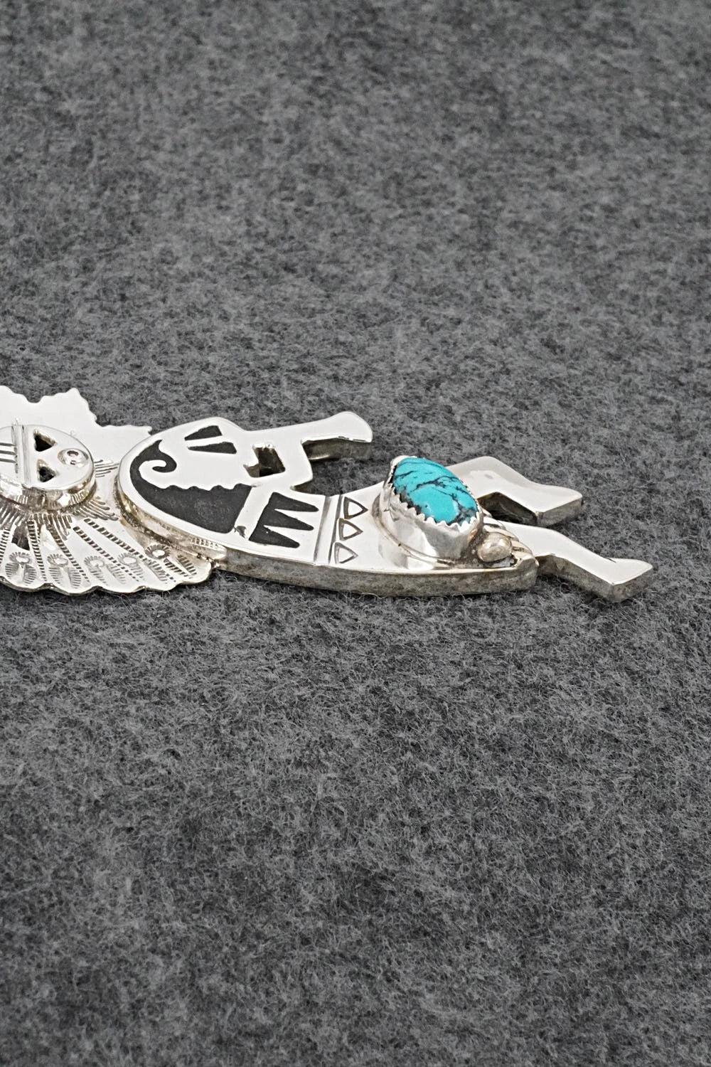 Turquoise & Sterling Silver Pendant - Alonzo Mariano