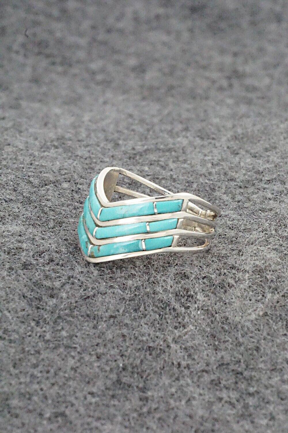 Turquoise & Sterling Silver Ring - Andrew Enrico - Size 8