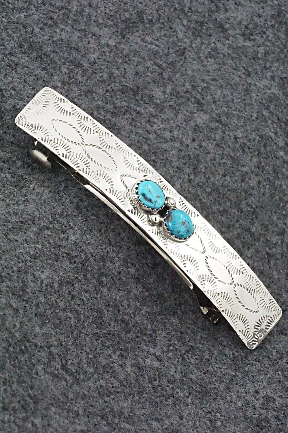 Turquoise & Sterling Silver Hair Barrette - Sally Arviso