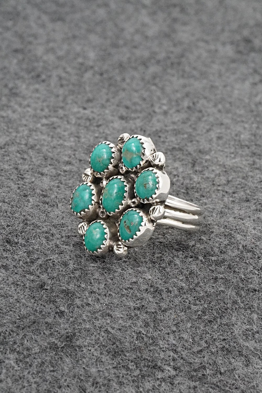 Turquoise & Sterling Silver Ring - Priscilla Reeder - Size 8.5