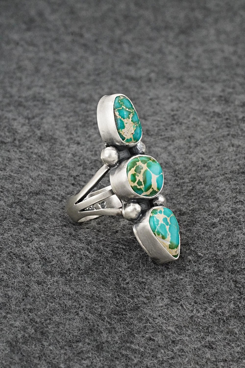 Turquoise & Sterling Silver Ring - Bobby Johnson - Size 6.5