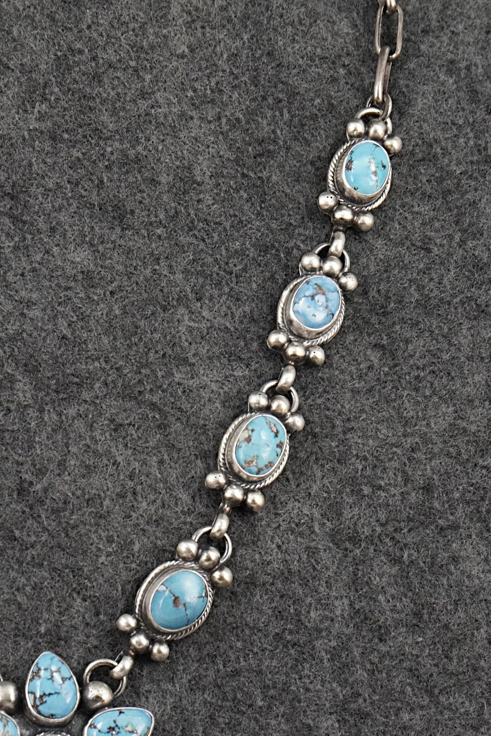 Turquoise & Sterling Silver Necklace and Earrings Set - Kathleen Livingston